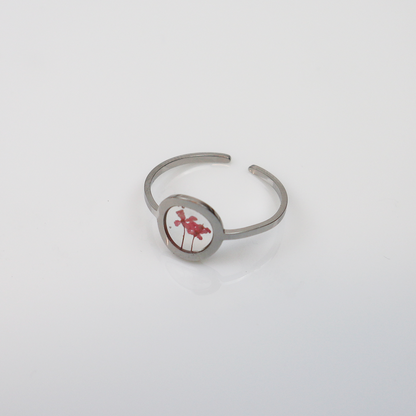 Drupt Ring GeoS Dille Licht Roze Zilver