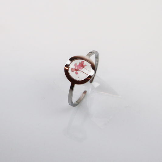 Drupt Ring GeoS Dille Licht Roze Zilver