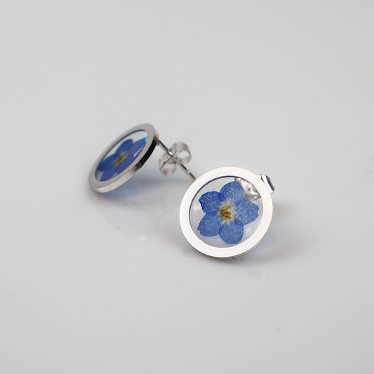 Oorbellen GeoL - Vergeet Me Niet - Zilver