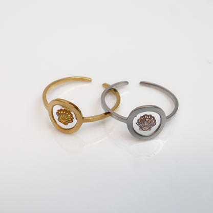 Drupt Ring GeoS Jakobsmuschel Silber