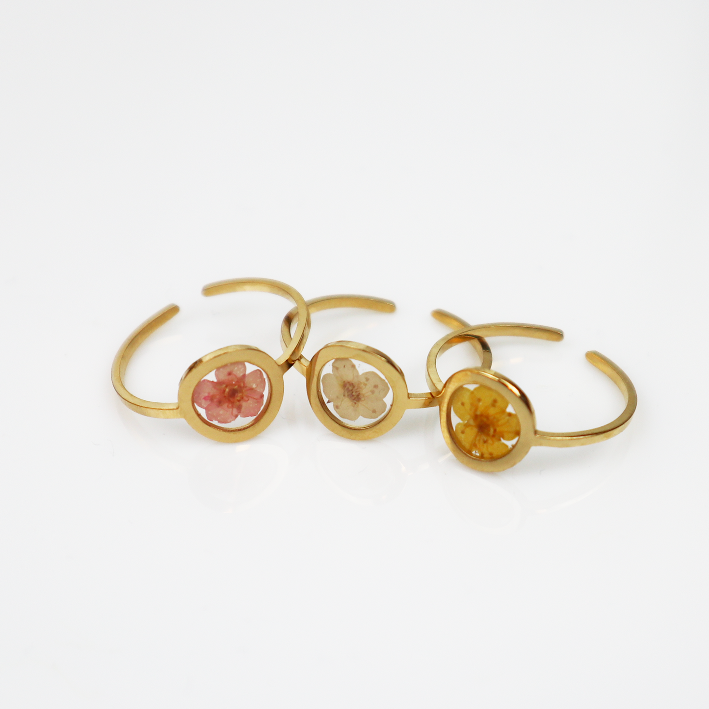 Ring GeoS - Plum Bloesem - Wit - Goud