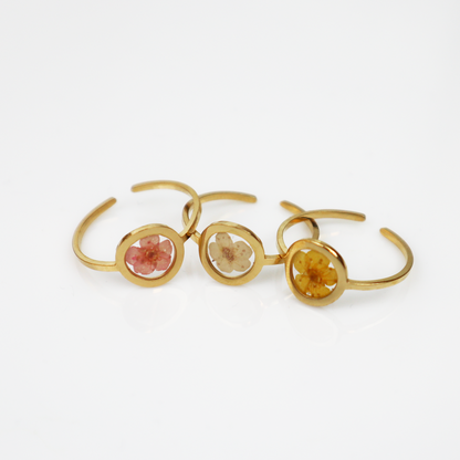 Ring GeoS - Plum Bloesem - Wit - Goud