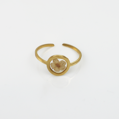 Ring GeoS - Plum Bloesem - Wit - Goud