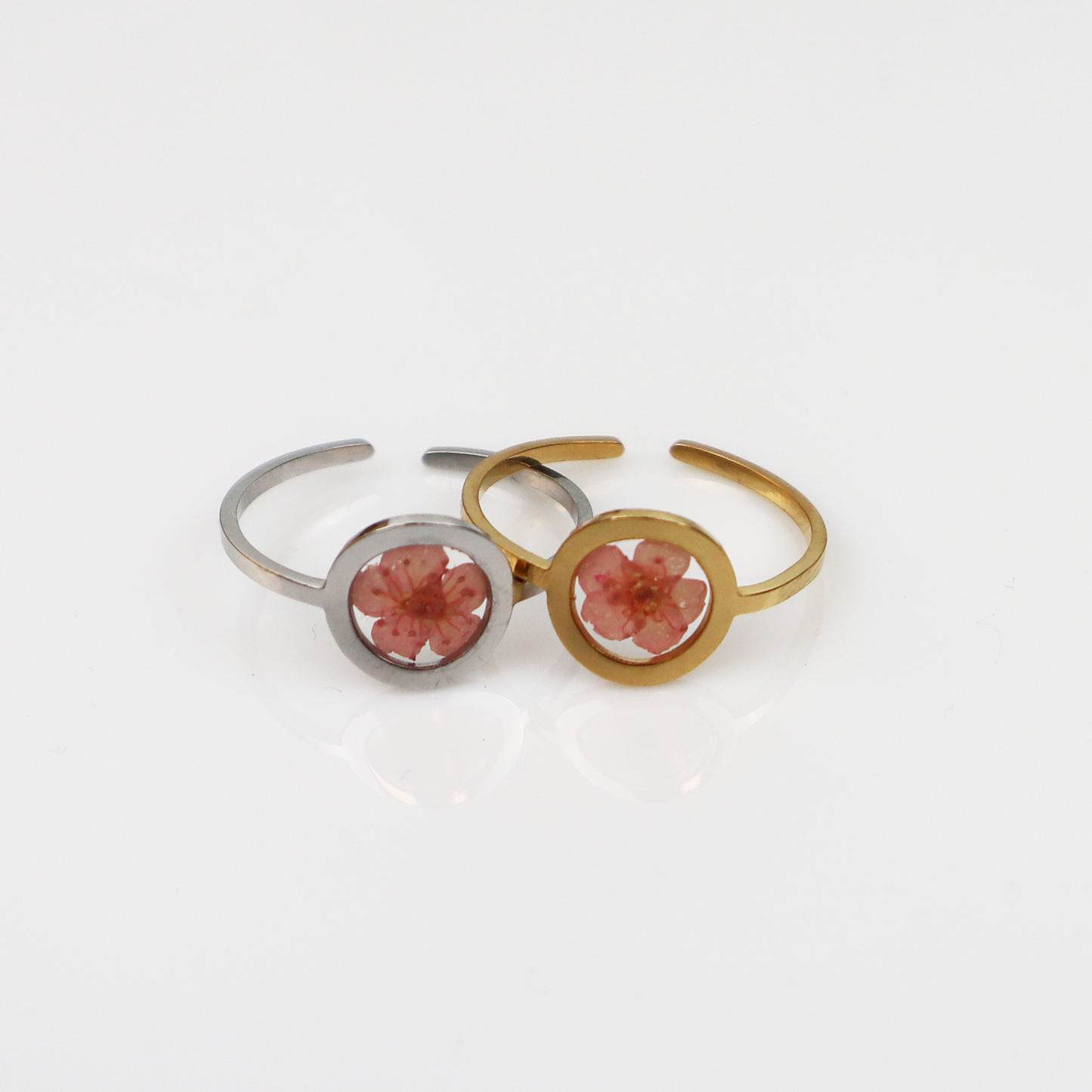 Ring GeoS - Plum Bloesem - Roze - Zilver