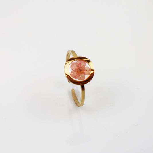 Ring GeoS - Plum Bloesem - Roze - Goud