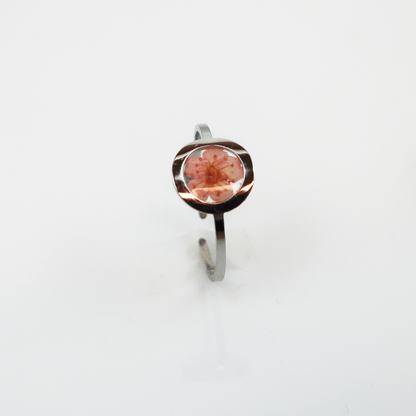 Ring GeoS - Plum Bloesem - Roze - Zilver