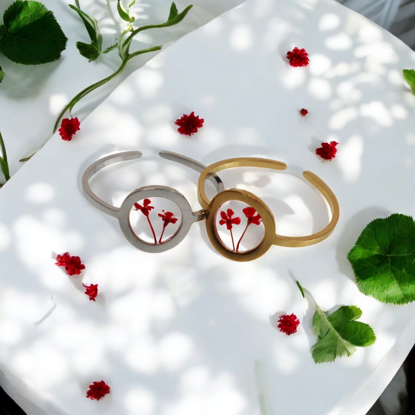 Ring GeoS - Dille - Rood - Zilver