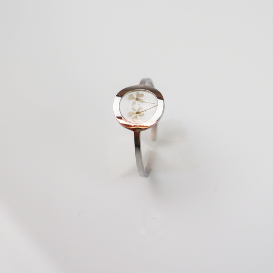 Ring GeoS - Dille - Wit - Zilver