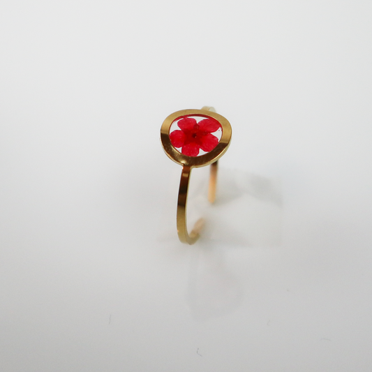 Ring GeoS - Plum Bloesem - Rood - Goud