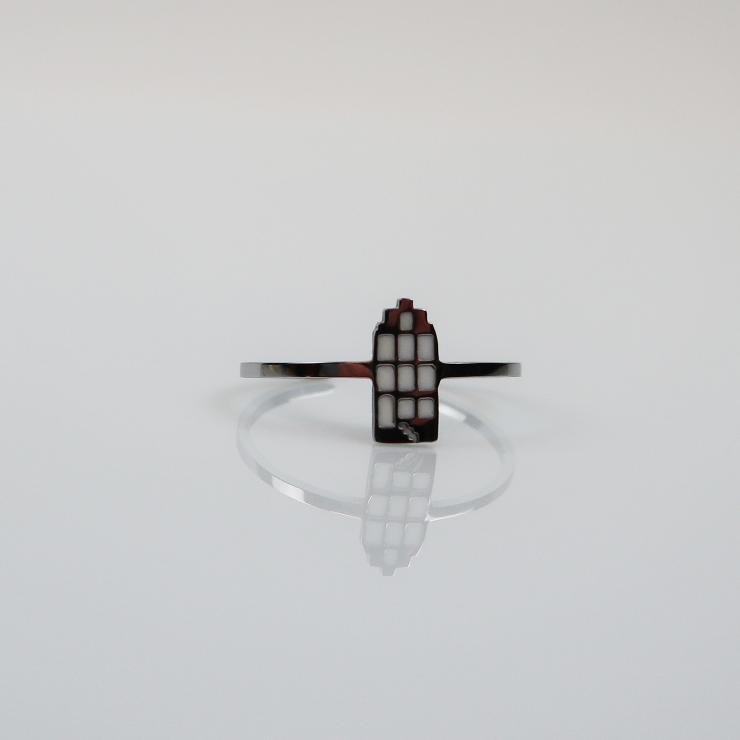 Ring - Grachtenpandje - Zilver - Wit