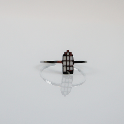 Ring - Grachtenpandje - Zilver - Wit