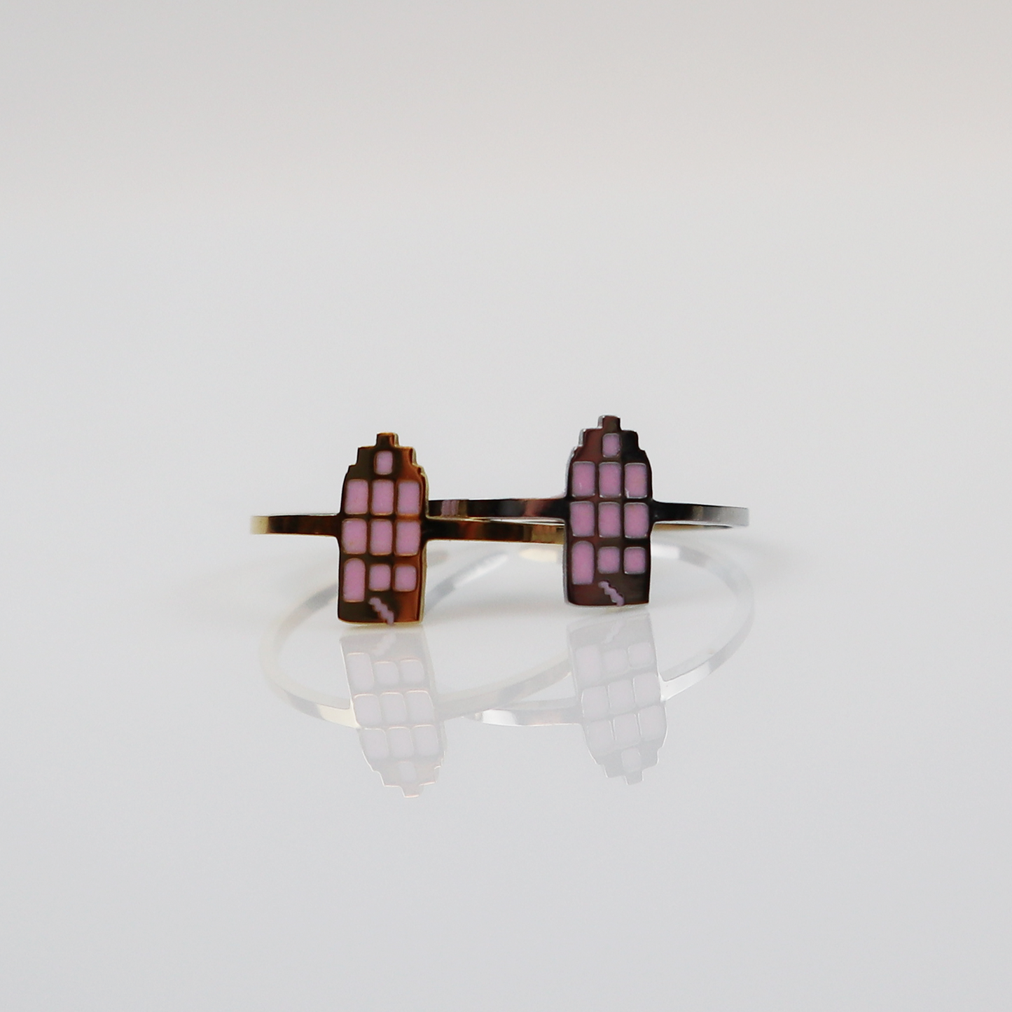 Ring - Grachtenpandje - Goud - Oud Roze