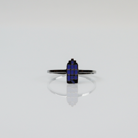 Ring - Grachtenpandje - Zilver - Blauw