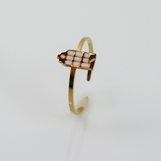 Ring - Grachtenpandje - Goud - Wit