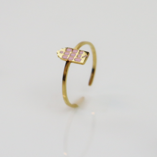 Ring - Grachtenpandje - Goud - Oud Roze