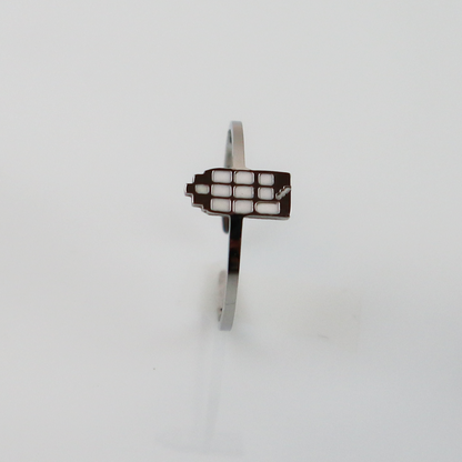 Ring - Grachtenpandje - Zilver - Wit