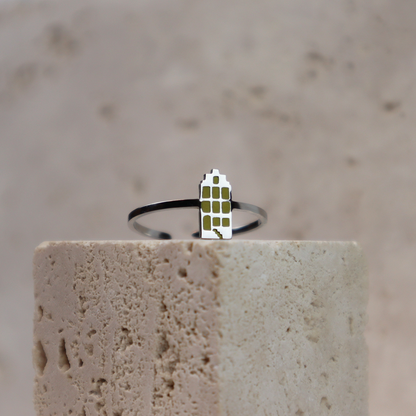 Ring - Canal House - Silver - Moss Green