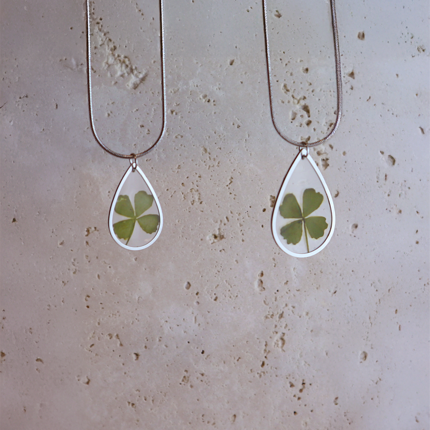 Hanger Drop – Klavertje vier – Zilver