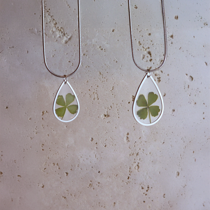Hanger Drop – Klavertje vier – Zilver