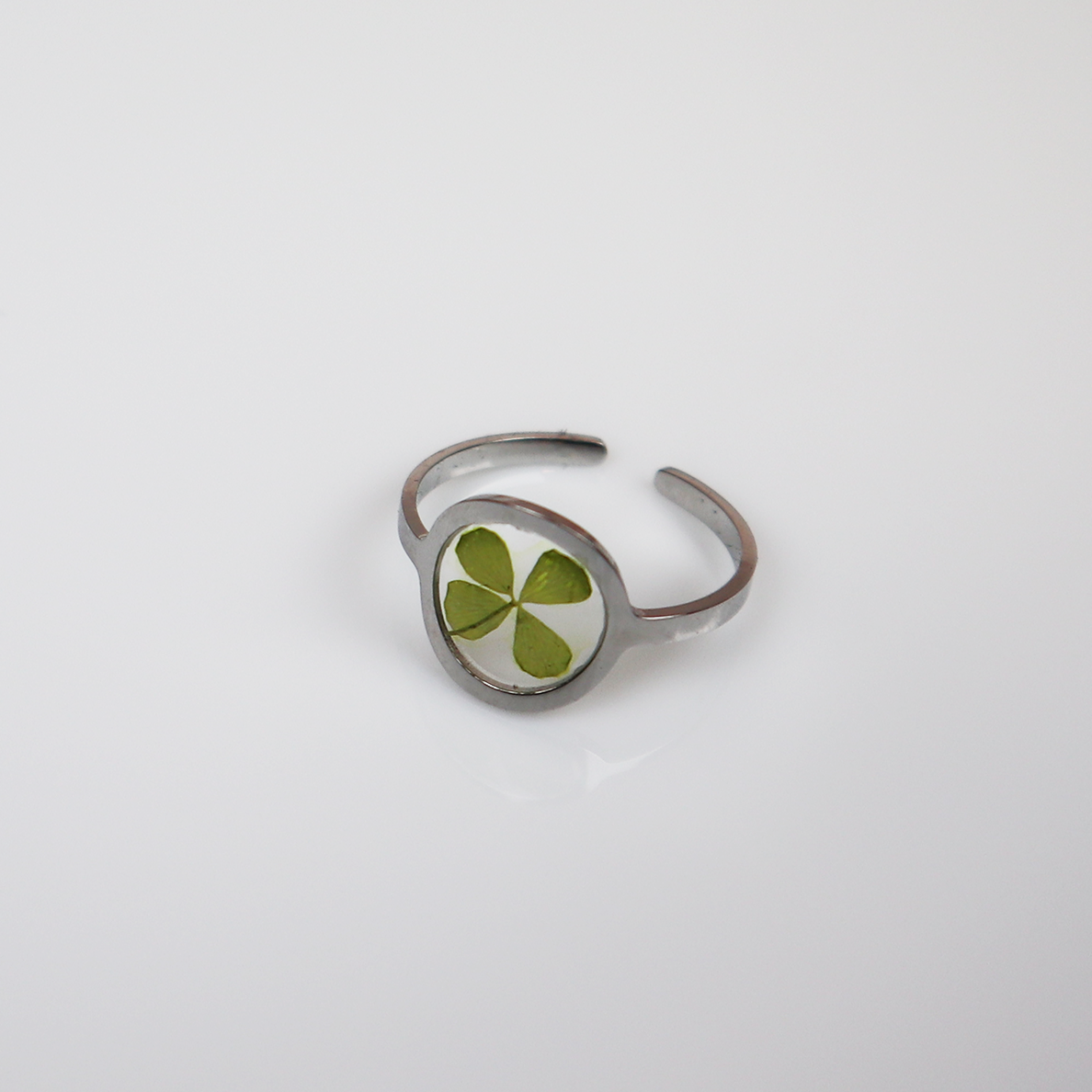 Ring GeoL - Klavertje Vier - Zilver - Drupt