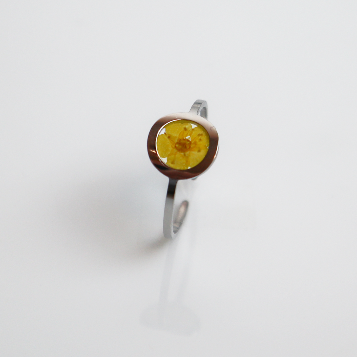 Drupt Ring GeoS Plum Blossom Yellow Silver