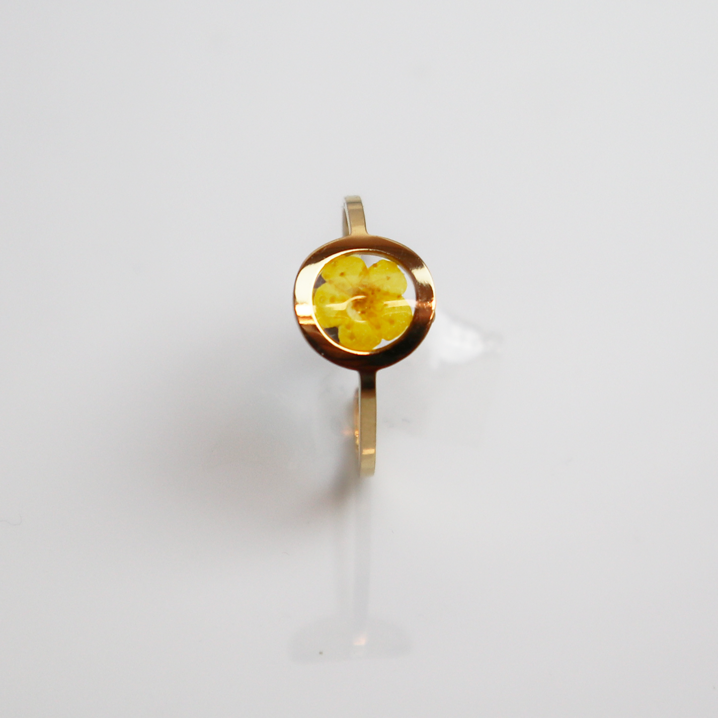 Drupt Ring GeoS Plum Bloesem Geel Goud