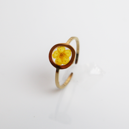 Drupt Ring GeoS Plum Bloesem Geel Goud
