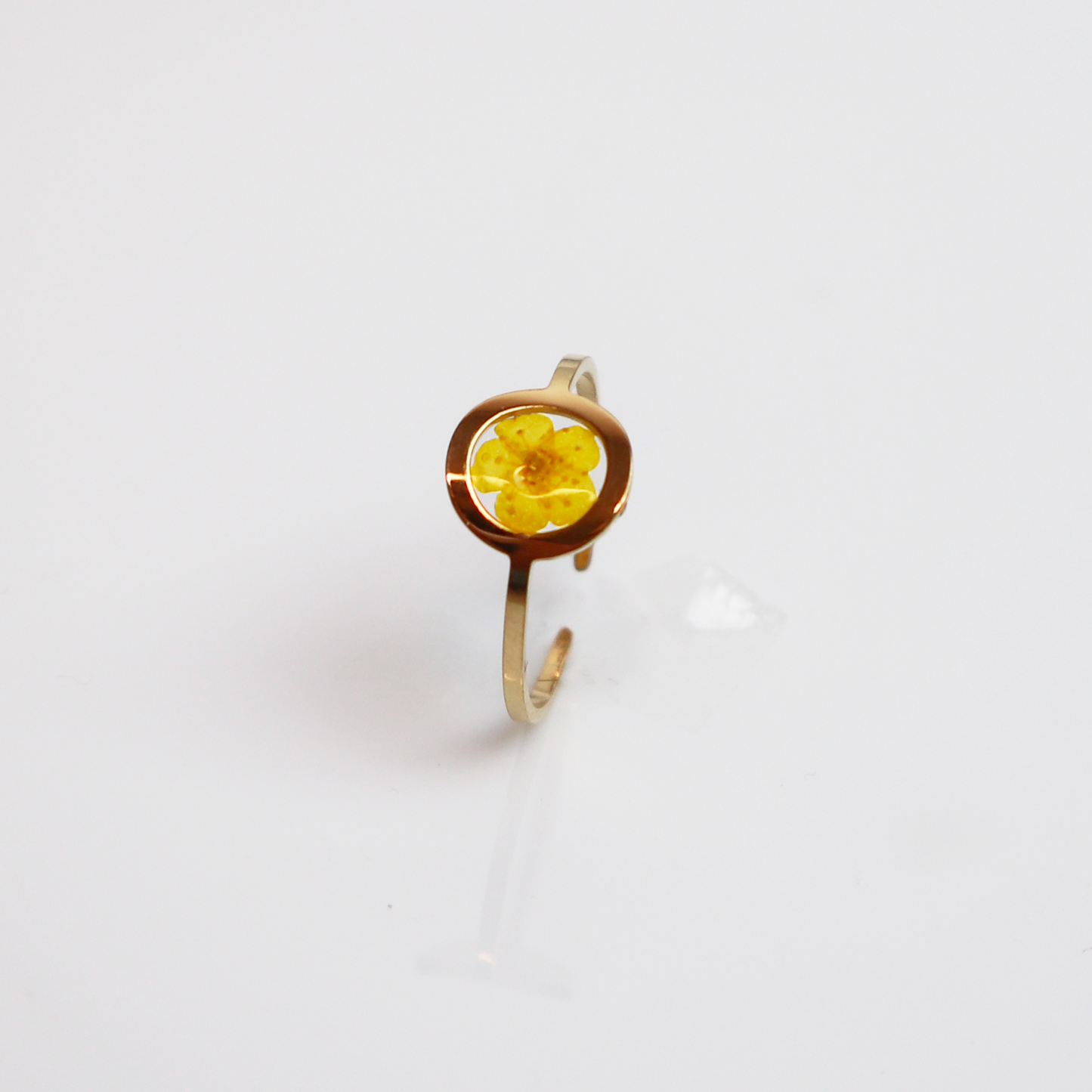 Drupt Ring GeoS Plum Bloesem Geel Goud
