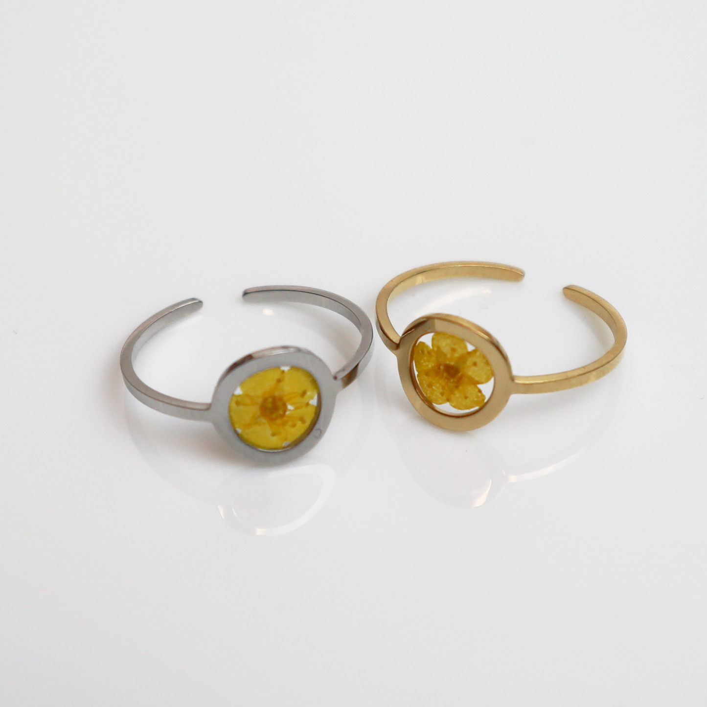 Drupt Ring GeoS Plum Bloesem Geel Goud
