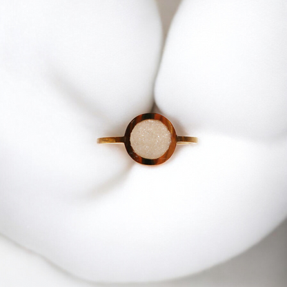 Birthstone Ring - Gold - April - White Diamond