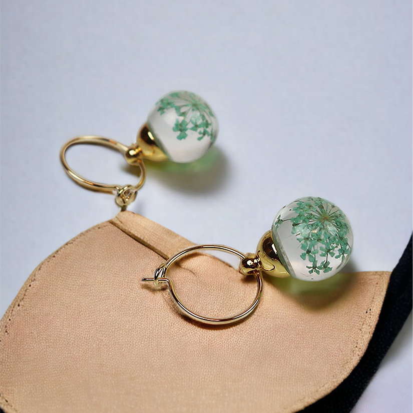 Combi deal gold earrings with dill mint 