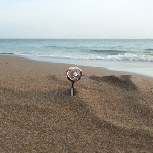 Ring GeoS - Scallop shell - Silver