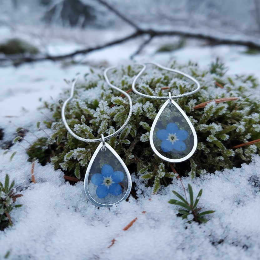 Hanger Drop – Vergeet Me Niet - Zilver