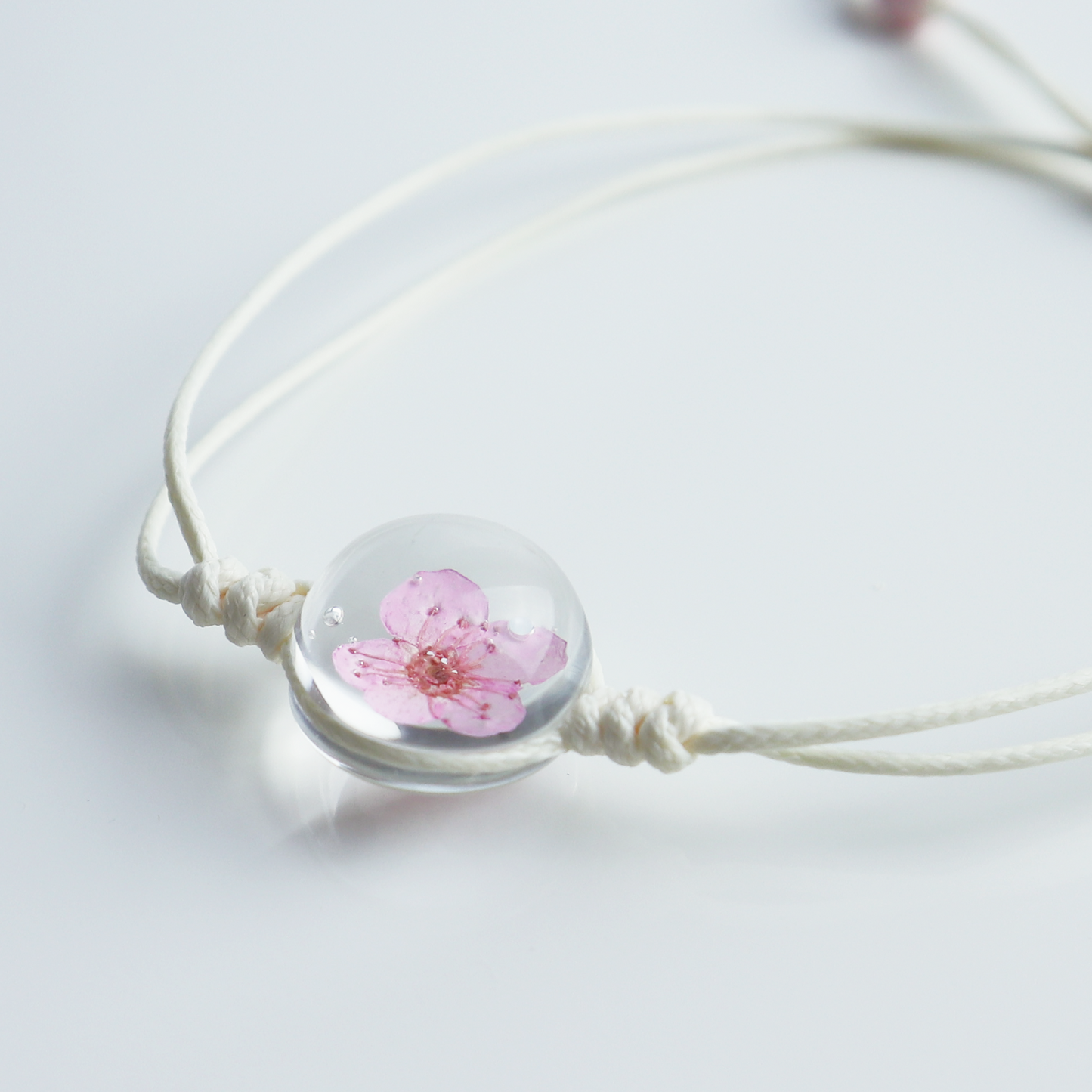 Armband Pure – Plum Bloesem – Roze – Wit