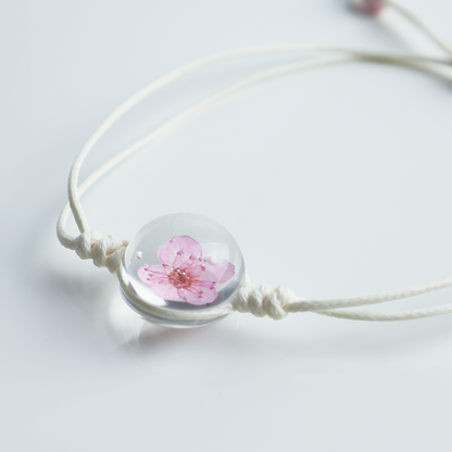 Armband Pure – Plum Bloesem – Roze – Wit