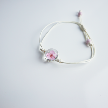 Armband Pure – Plum Bloesem – Roze – Wit