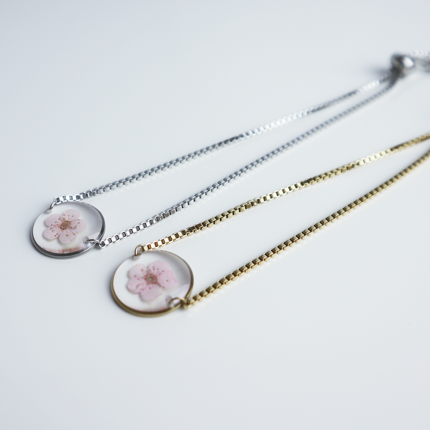 Armband Halo – Plum Bloesem – Roze – Goud