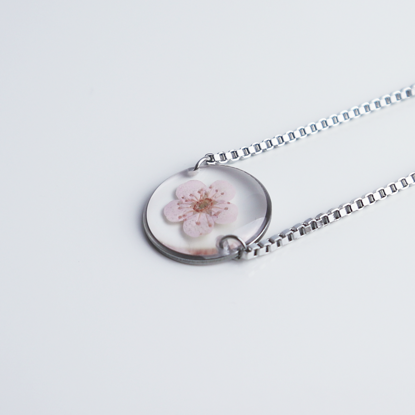 Armband Halo – Plum Bloesem – Roze – Zilver