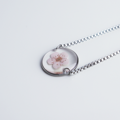 Armband Halo – Plum Bloesem – Roze – Zilver