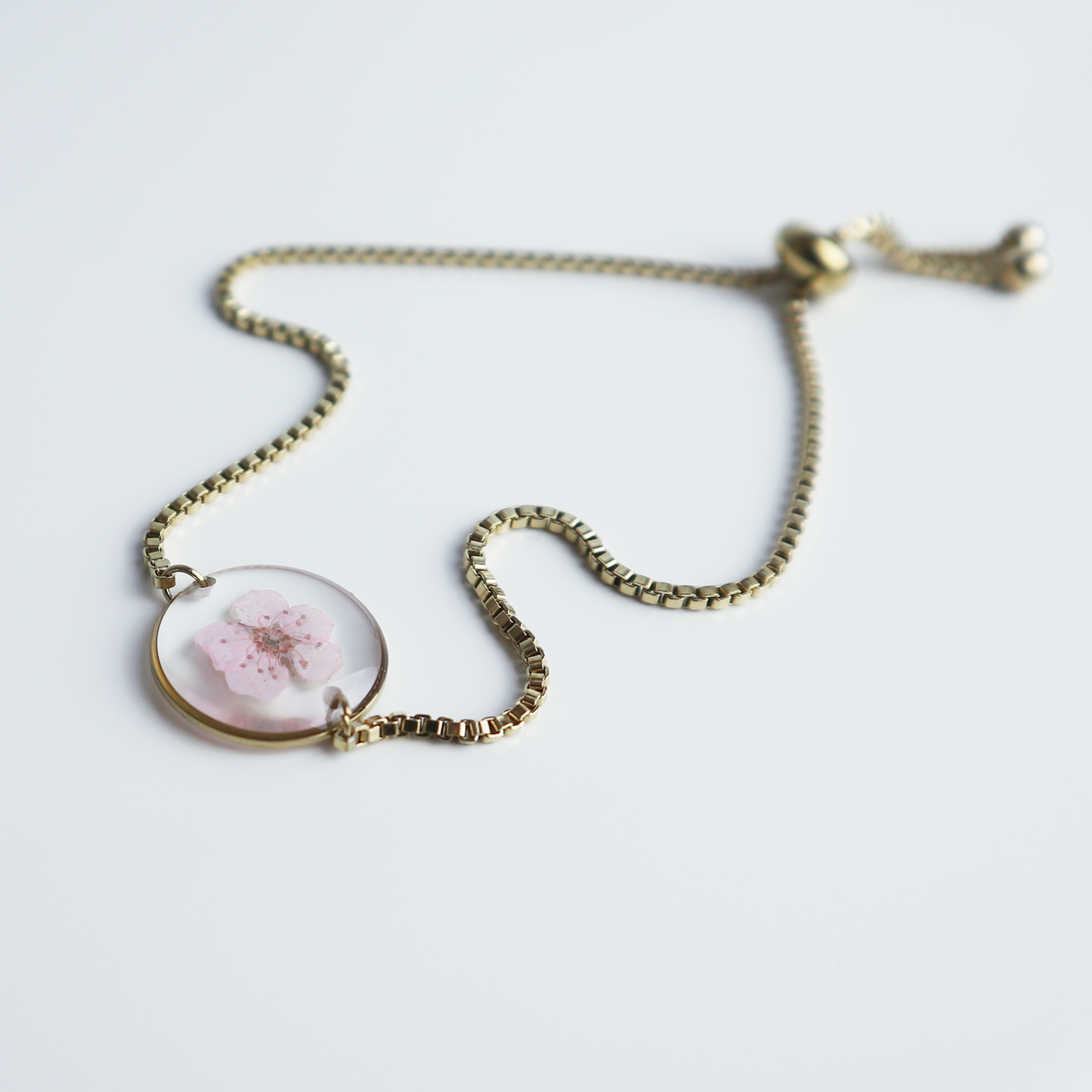 Armband Halo – Plum Bloesem – Roze – Goud