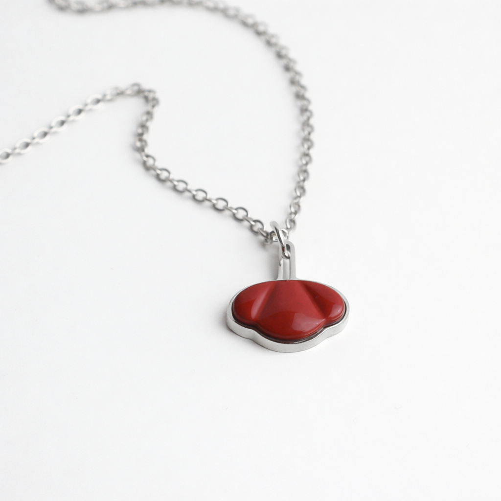 Hanger – Rode Jaspis - Klaproos - Zilver