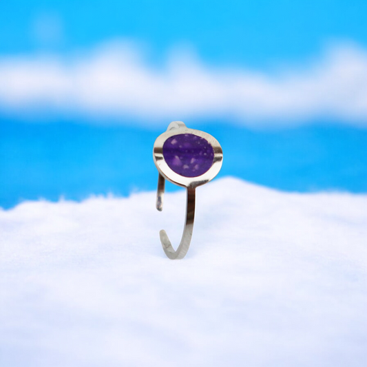 Geboortesteen Ring - Zilver - Februari - Amethist Paars