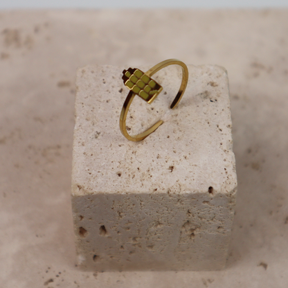 Ring - Grachtenpandje - Goud - Mos Groen