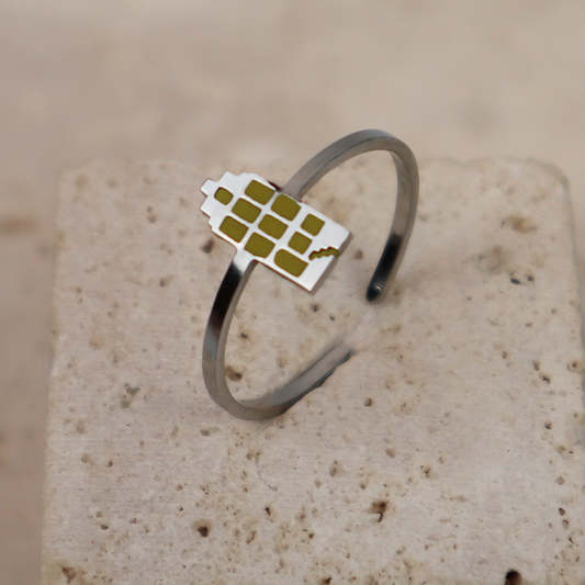 Ring - Canal House - Silver - Moss Green