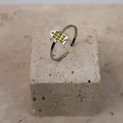 Ring - Canal House - Silver - Moss Green
