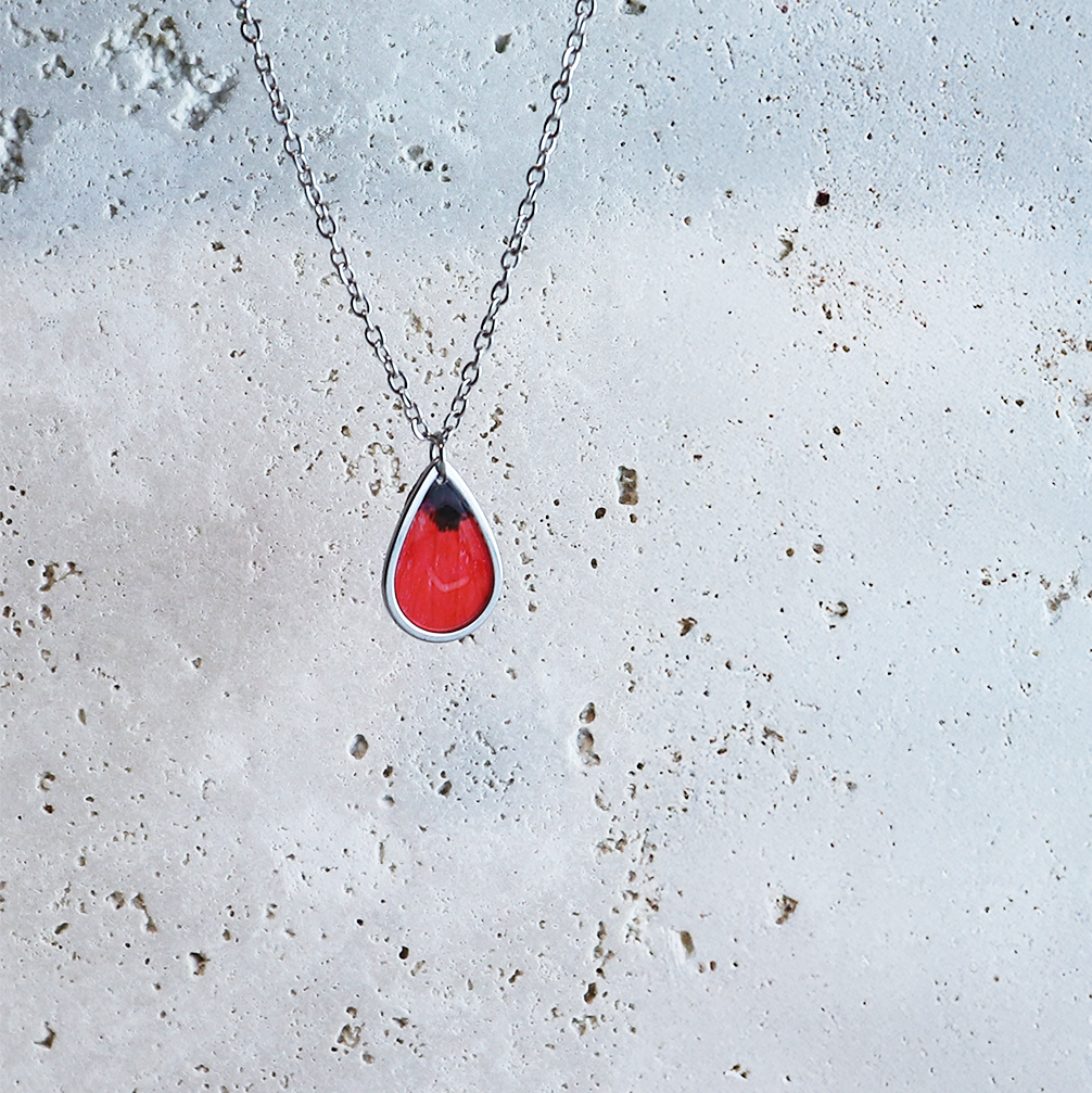 Hanger Drop – Klaproos – Zilver