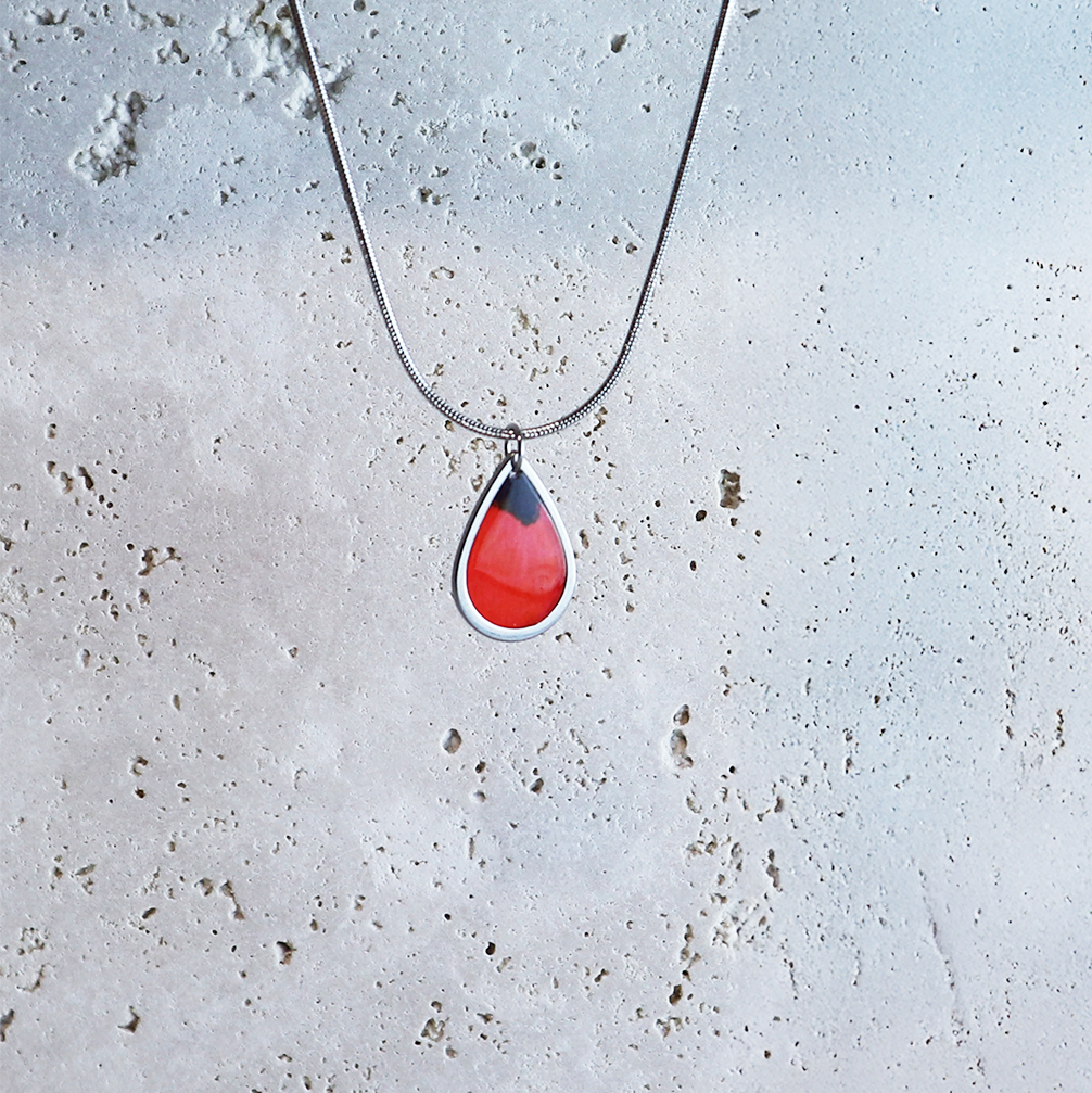 Hanger Drop – Klaproos – Zilver