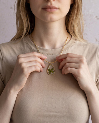 Hanger Drop – Klavertje vier – Zilver