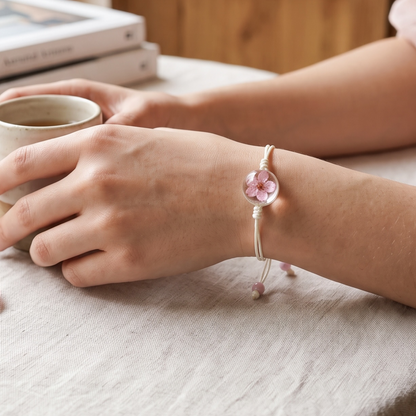 Armband Pure – Plum Bloesem – Roze – Wit