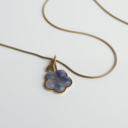 Hanger – Blauwe Aventurijn - Vergeet-me-niet - Goud